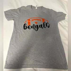 Gray Kids Shirt with Orange Football Design